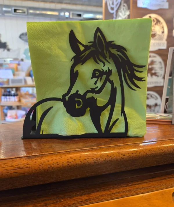 Horsehead Napkin Holder Painted Black Home Décor